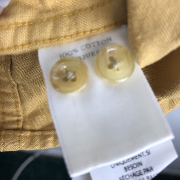 NWT LL Bean womens Blouse size 4 LONG SLEEVE Mustard Yellow Button Down - Picture 6 of 8